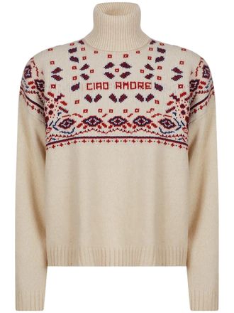 Giada Benincasa Soho Geometric Patterned Turtleneck Sweater