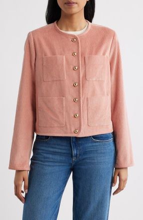 Bernardo Cotton Corduroy Jacket in Pink at Nordstrom, Size Xx-Large