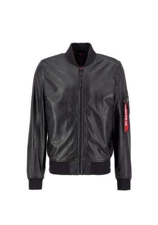 Alpha Industries Bomberjacke ALPHA INDUSTRIES MA-1 Leather LW II, Herren, Gr. XS, schwarz, Obermaterial: 100% Leder, Futter: 100% Polyester, Jacken Bomberjacke