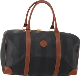 Fendi Pre-owned Vintage Boston Bag - Dames - Vintage Weekendtas - Zwart - ONE Size - Leer - Vintage