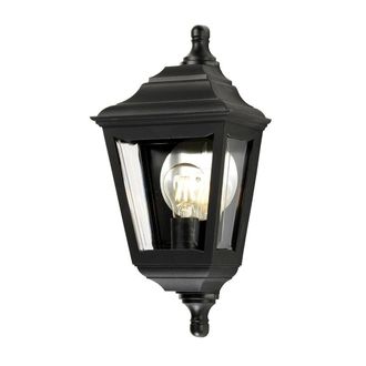Netlighting Kerry 1 Light Outdoor Coastal Flush Mount Wall Lantern Black IP44 E27