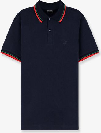 Gucci Polo in cotone con logo ricamato frontale - GUCCI - gender_Man