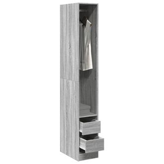 Berkfield Home Wardrobe Grey Sonoma 30x50x200 cm Engineered Wood | Size: 30 x 50 x 200 cm