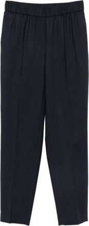 PESERICO Broek met elastische tailleband - Dames - Straight fit broeken - Blauw - S - Broeken