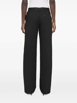 Ermanno Scervino Sequin-Embellished Pinstripe Trousers - Black