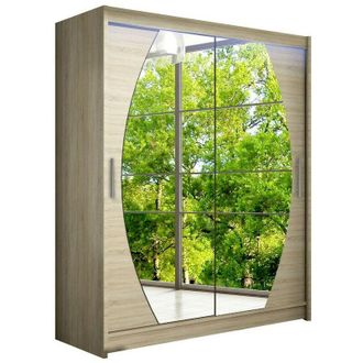 Mirjan24 Armario Closico 121, Roble Sonoma, 200x150x58cm, Puertas De Armario: Correderas, N&uacute;mero De Estantes: 5, Led