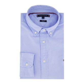 Tommy Hilfiger Overhemden, Heren, Blauw, 2Xl, Katoen, Blauw casual overhemd slim fit