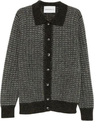 Amaranto Opvallende Gebreide Knopenvest - Heren - Vesten - Bruin - M - Truien & Vesten