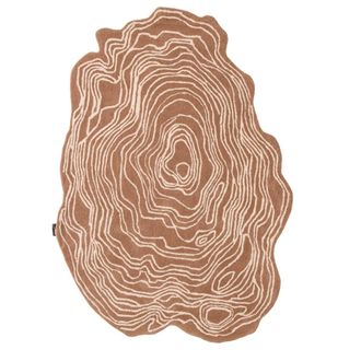 Nazar Rugs Alfombra lana tejida a mano motivo madera marr&oacute;n 200x290