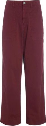 Bitte Kai Rand Donkerrode Straight Leg Broek - Dames - Straight fit broeken - Bruin - XS - Katoen - Broeken