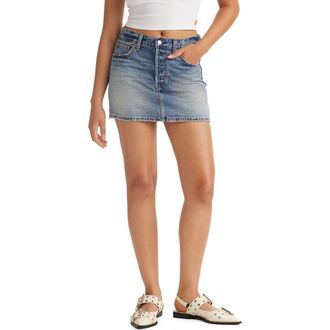 Levi's Icon Frayed Denim Miniskirt in Right Here Right Now at Nordstrom Rack, Size 33
