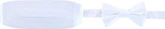 Trafalgar Store Sutton Solid Color Silk Cummerbund & Bow Tie Bundle in White at Nordstrom