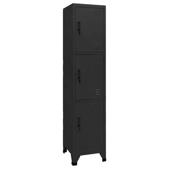 vidaXL Taquilla De Acero Negro 38x45x180 Cm Vidaxl