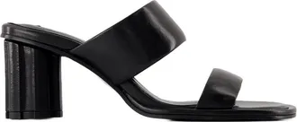Ami Womens Leather Court Pump Black Calfskin