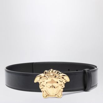 Versace Schwarzer Versace-G&uuml;rtel mit Medusa-Kopfschnalle