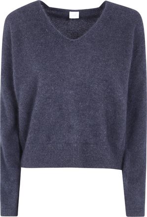 C.T. Plage Cropped Ribbed V-Neck Knit Sweater