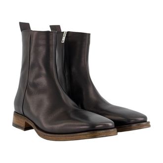 Acne Studios Mens Calfskin Leather Ankle Boot Black