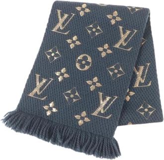 Louis Vuitton Pre-owned Monogram Stole - Dames - Vintage Accessoires - Blauw - ONE Size - Wol - Vintage