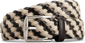 Tod's Riem van leer en jute - Beige