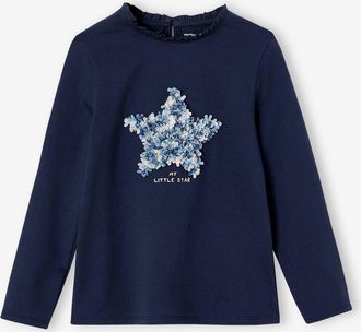 Vertbaudet Mädchen Shirt mit Rüschendetails marine