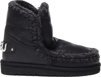 Mou Zwarte Eskimo-laarzen met steendecoraties - Dames - Winterlaarzen - Zwart - 35 EU - Schoenen