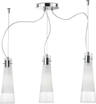 Ideal Lux Ideal Lux Kuky - Barra colgante de techo con 3 luces, cromada, E27