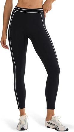 Beach Riot Tierney Contrast Trim Ankle Leggings in Noir Frost at Nordstrom, Size X-Small