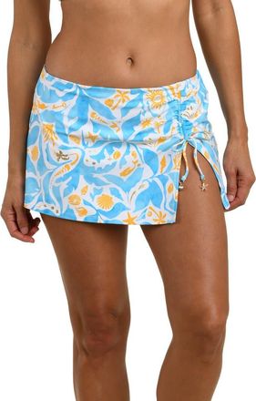 La Blanca Trinket Tunnel Skirted Bikini Bottoms in Sky at Nordstrom, Size 10