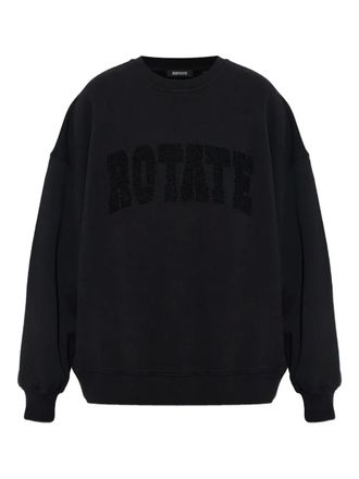 Rotate Trui met logo-reli&euml;f - Zwart