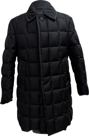 Thom Browne gewatteerde donsjas Super 130s in zwarte wol