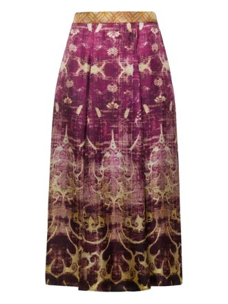 Pierre-Louis Mascia Midi-rok met geometrisch patroon - Roze