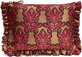 La DoubleJ Clutch con effetto jacquard - Rosa