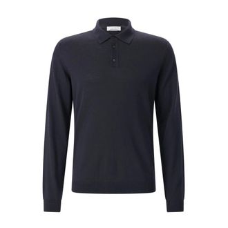 Roberto Collina Tops, Heren, Blauw, 2Xl, Wol, Merino Polo Trui