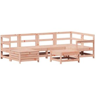 vidaXL Juego De Sof&aacute;s De Jard&iacute;n 7 Pzas Madera Maciza De Abeto Douglas Vidaxl