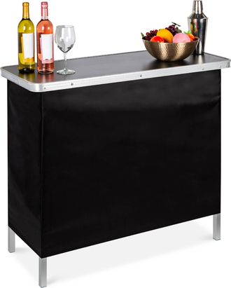 Best Choice Products Portable Pop-Up Bar Table for Indoor/Outdoor, Party, Picnic w/ Carrying Case, Removable Skirt