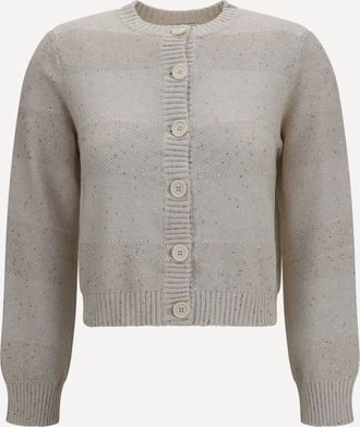 Brunello Cucinelli Maglione girocollo in cotone a maniche lunghe Woman L