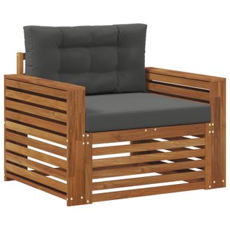 vidaXL Sof&aacute; De Exterior Madera De Acacia S&oacute;lida Y Poli&eacute;ster Vidaxl