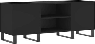 vidaXL Vidaxl - Mueble para discos madera contrachapada negro 121x38x48 cm