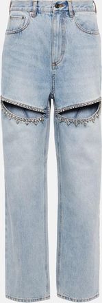 Area Crystal-embellished straight jeans