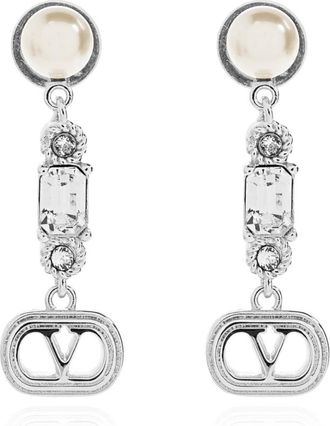 Valentino Garavani Oorbellen met Swarovski-kristallen - Dames - Oorbellen - Grijs - ONE Size - Accessoires