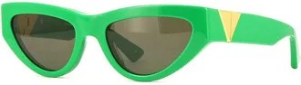 Bottega Veneta BV1176S003 Cat-Eye Full Rim Sunglasses - Green