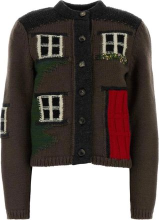 J.W.Anderson Cardigans, female, Brown, Size: XS House Polo Cardigan