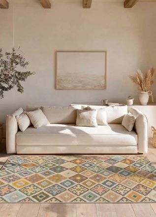 Atticgo Alfombra lavable &eacute;tnica multicolor 120x170 cm