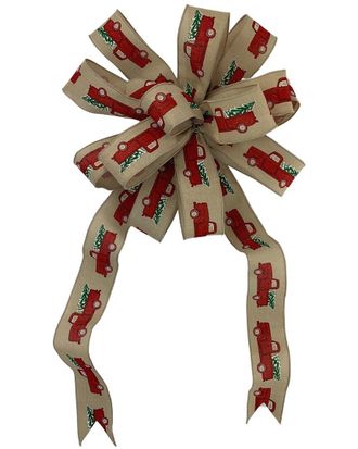 Creative Displays Inc. 15In Red Truck Bow With 22-26In Long Tails & Wired Edges