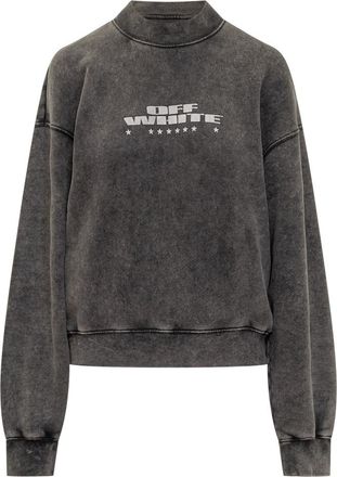 Off-white Grey Logo Mock Collar Sweatshirt