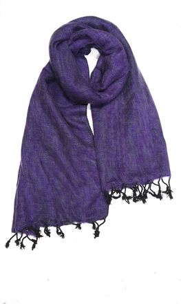 Cool Trade Winds Scarf / Wrap - Purple / Grey - 100% Fair Trade Yak Cotton Shawl(Size: 164cm x 84cm)