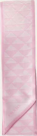 Prada Triangle-Print Silk Twill Skinny Scarf