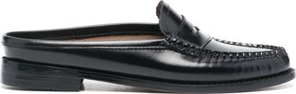G.H. Bass & Co. penny loafer mules - women - Calf Leather/Calf Leather/Rubber/Calf Leather - 3.5 - Black