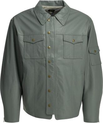 Needles Southern Leather Jacket - Jackets - Hombre - Verde - L