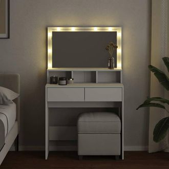 Berkfield Home Beautiful Dressing Table with LED White 80x41x134.5 cm